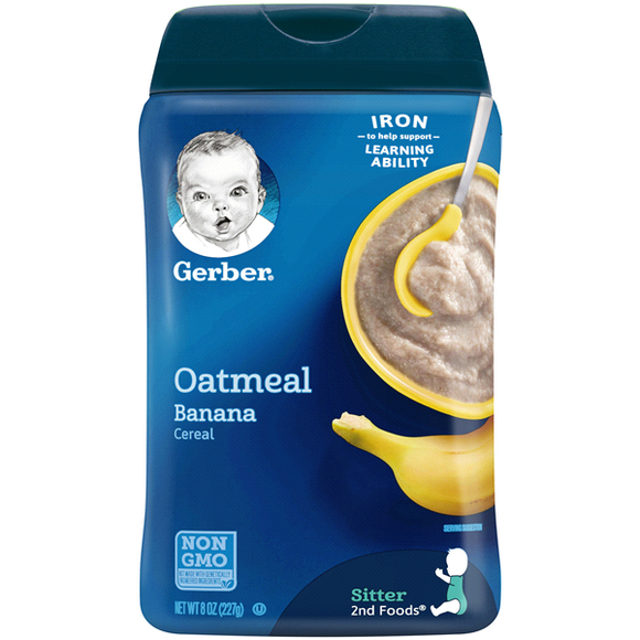 GERBER Cereal Oatmeal Banana 6/8 oz