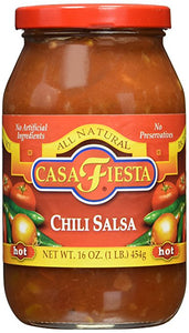 CASA FIESTA Chili Salsa, Hot 12/16 oz