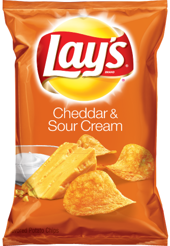 LAYS Potato Chips, Cheddar & Sour Cream 12/6.5 oz