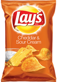 LAYS Potato Chips, Cheddar & Sour Cream 12/6.5 oz