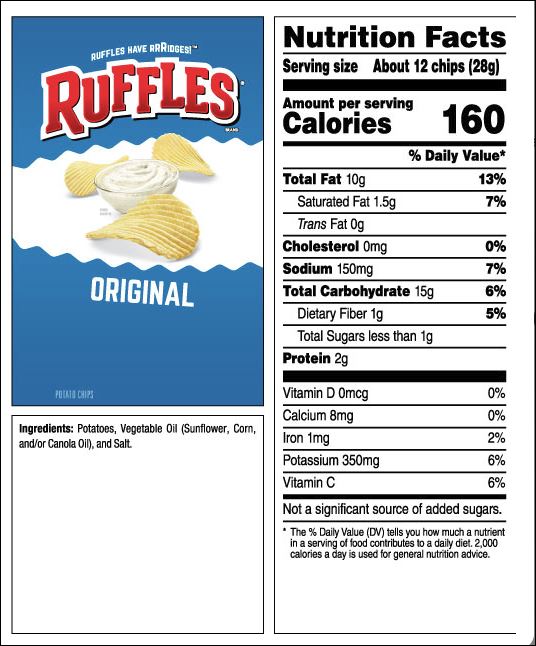 Ruffles Potato Chips Original 15 6 5